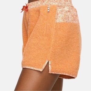 Orange mega fleece shorts